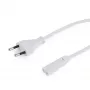 Καλώδιο τροφοδοσίας Gembird PC-184/2-W — 1,8 m, βύσμα Type-C αρσενικό σε υποδοχή C8 θηλυκή, λευκό