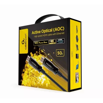 Καλώδιο HDMI Gembird CCBP-HDMI-AOC-50M-02 50 m, HDMI Type A, HDMI 2.0, 18 Gbit/s, μαύρο
