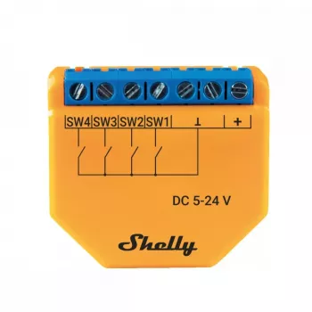 Shelly Plus I4 DC Ελεγκτής/ενεργοποιητής σκηνών, WLAN/Bluetooth (5-24 V DC)