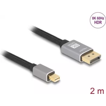 Καλώδιο DeLOCK Mini DisplayPort σε DisplayPort 8K 60 Hz 2 m γκρι μέταλλο