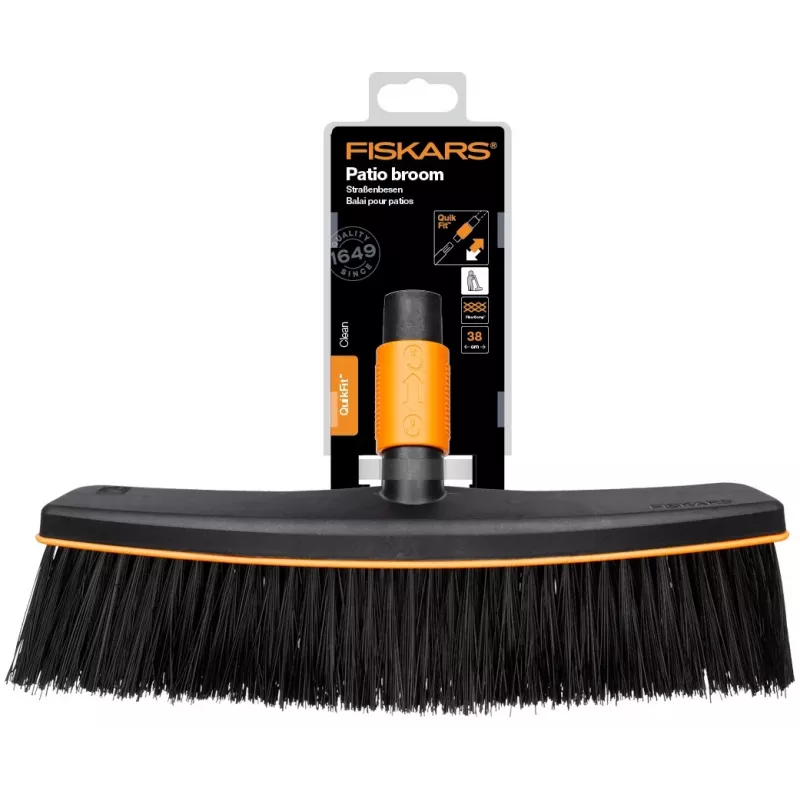 Fiskars 1001416 Σκούπα Πλαστικό Μαύρο, Πορτοκαλί