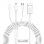 Καλώδιο USB Baseus Superior USB 2.0 1,5 m USB A USB C/Micro USB A/Lightning Λευκό