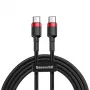 Καλώδιο USB Baseus Cafule 2m USB-C Μαύρο Κόκκινο