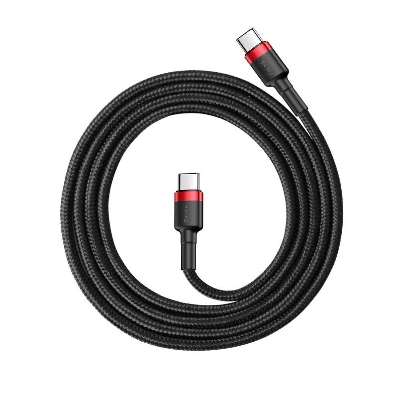 Καλώδιο USB Baseus Cafule 2m USB-C Μαύρο Κόκκινο