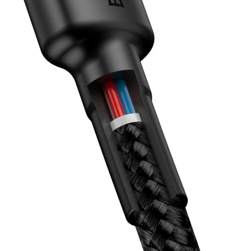 Καλώδιο USB Baseus Cafule 2m USB-C Μαύρο Κόκκινο