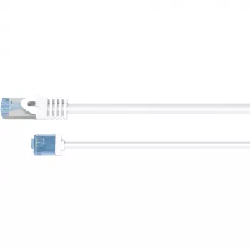 Goobay Ultra-Flexibles CAT 6A Καλώδιο patch λεπτό U/UTP λευκό - εξαιρετικά κοντό βύσμα (74286)