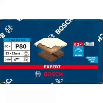 Φύλλο λείανσης τρίγωνο Bosch C470 K80 93×93 mm