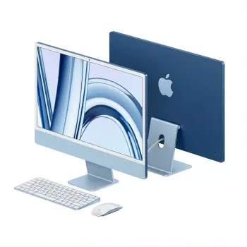 APPLE iMac Z1E5 59,62cm 23,5 ίντσες Standard γυαλί M4 8C CPU/8C GPU/16C N.E. 16GB 256GB SSD Gbit Eth MM MaKey DE Μπλε (Z1E5-MWUF3D/A-079C7M)