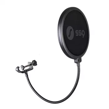 Φίλτρο pop SSQ Double Pop Filter SSQ POP1 SS-1923 για μικρόφωνα στούντιο, διπλό μεταλλικό πλέγμα, ρυθμιζόμενος βραχίονας