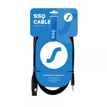 Υποδοχή XLR (3-Pin) σε βύσμα jack TRS στερεοφωνικό 3,5 mm Καλώδιο SSQ XLRMi0.5 0,5 m, συμμετρικό, 85Ω ±5Ω, 2×0,23 mm², μαύρο