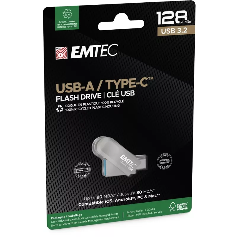 USB stick Emtec 128 GB USB Type-A USB Type-C D280