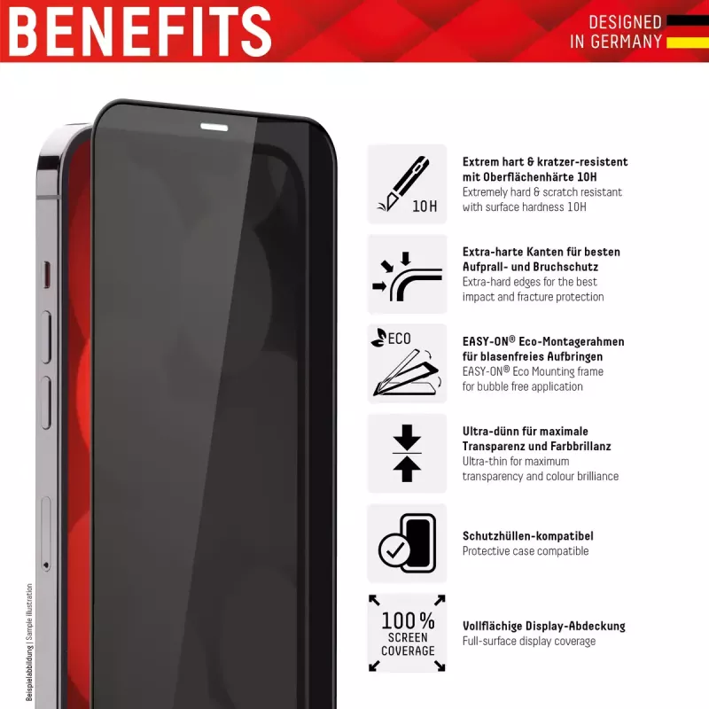 Displex Privacy Full Κάλυμμα Προστασίας Οθόνης Apple iPhone 14 Pro Tempered Glass