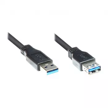 Good Connections Καλώδιο επέκτασης USB 3.0 βύσμα αρσενικό A σε υποδοχή θηλυκή A - μαύρο - 1m