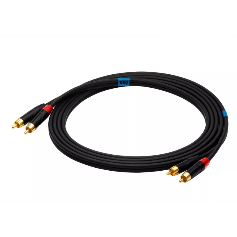 SSQ RCARCA2 SS-1432 Καλώδιο 2x Cinch - 2x Cinch 2 m Μαύρο
