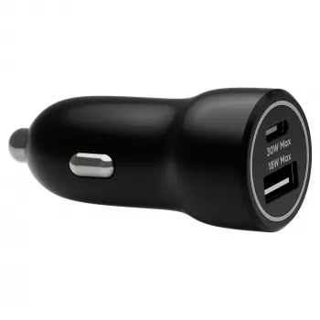 Φορτιστής αυτοκινήτου d bramante re-charge — USB-C 30W + USB-A 18W, 12–24V, Μαύρο