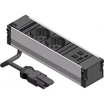 Bachmann CONI 2xCEE7/3 1xUSB A/C 22W 0,2m GST18 μαύρο (912.233)