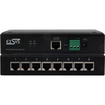 Συσκευή διακομιστή σειριακών Exsys EX-61008 — 8x θύρες RS232/422/485, με τροφοδοτικό