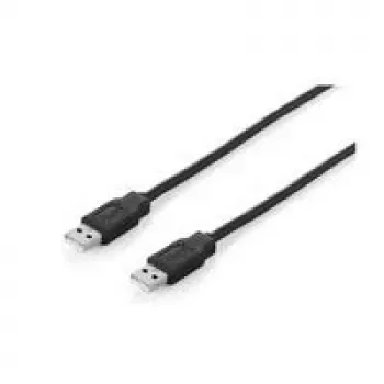 Καλώδιο EQUIP USB 2.0 A->A 3m S/S μαύρο (128871)