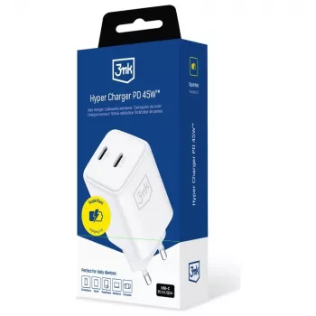 3MK Φορτιστής Hyper Charger PD 45W GaN QC4+ PPS — Φορτιστής ταχείας φόρτισης USB-C 45W