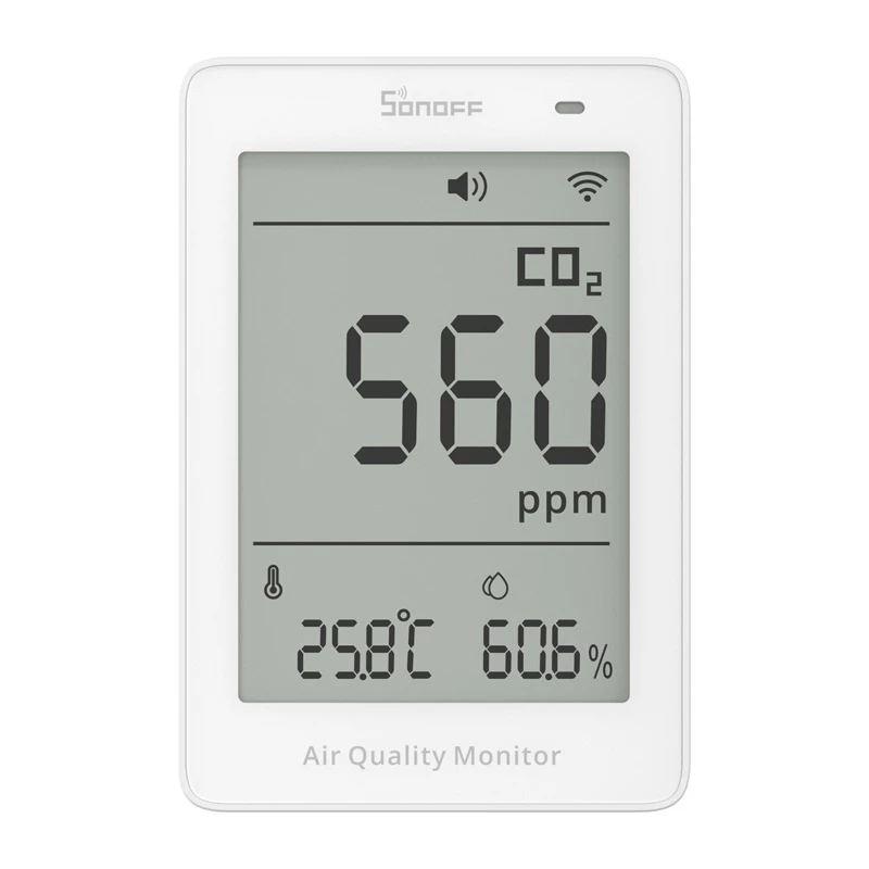 Sonoff AirGuard CO2 SAWF-08P WiFi LCD μετρητής ποιότητας αέρα