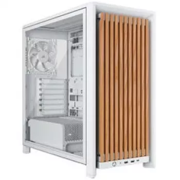 Κουτί PC mid-tower CORSAIR FRAME 4000D RS Wood λευκό/δρυς, συμβατό με mid-tower ATX, tempered glass