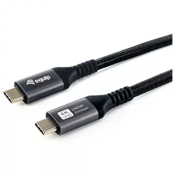 Καλώδιο EQUIP USB4 Gen 2x2 C–C 3,0m, PD 100W, 4K/60Hz, 20Gbps, μαύρο