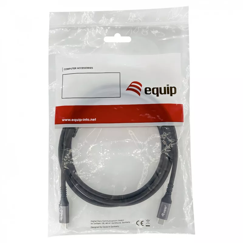 Καλώδιο EQUIP USB4 Gen 2x2 C–C 3,0m, PD 100W, 4K/60Hz, 20Gbps, μαύρο