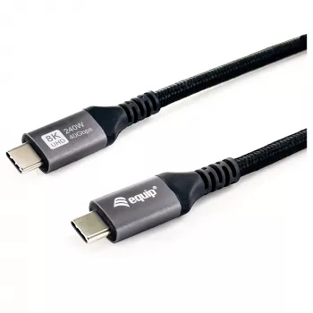 Καλώδιο USB4 Gen3x2 C–C EQUIP 128380, 0.5 m, PD 3.1 240W, 40 Gbps, 8K/60Hz, μαύρο