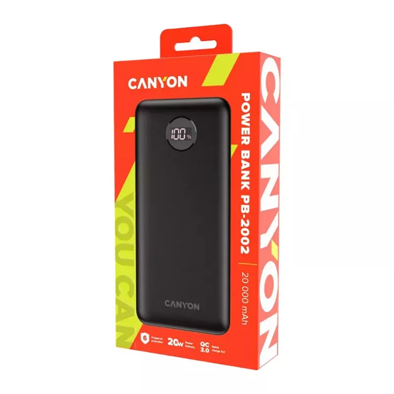 Canyon PB-2002 Powerbank 20.000 mAh PD20W μαύρο