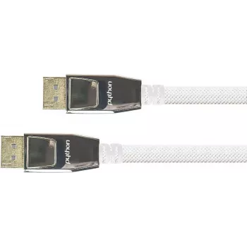 Καλώδιο σύνδεσης DisplayPort 1.2, 4K / UHD @60Hz, βύσματα από συμπαγές μέταλλο, επιχρυσωμένες επαφές, OFC, λευκή νάιλον πλέξη, 10m, σειρά PYTHON® (GC-M0200)