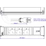 Bachmann 916.506 Power Frame M πολύπριζο, 3x Schuko, 1x USB-C 30 W, 0,2 m