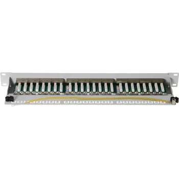 Patch panel helos 146867 RJ-45 24 θυρών, γκρι RAL 7035