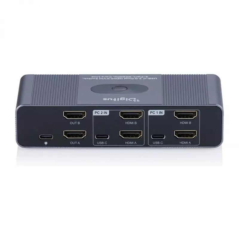 Διακόπτης KVM DIGITUS DS-12856 USB-C/USB-A 2 θυρών Dual HDMI 4K60Hz (USB 3.2 Gen 1)