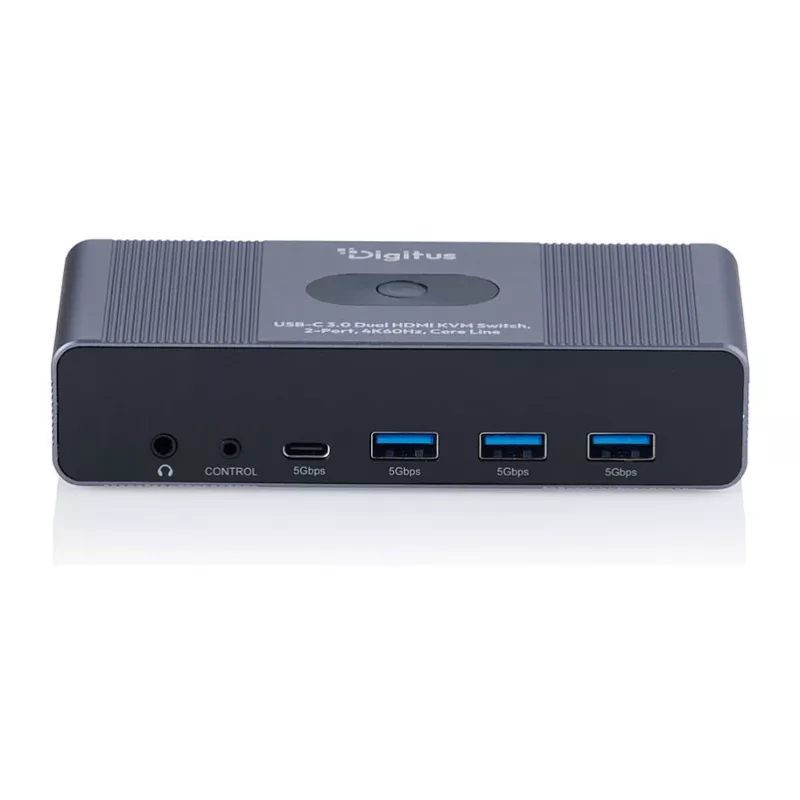 Διακόπτης KVM DIGITUS DS-12856 USB-C/USB-A 2 θυρών Dual HDMI 4K60Hz (USB 3.2 Gen 1)