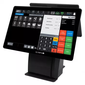 All-in-One Olympia T215DK 38,1 cm (15 ίντσες) οθόνη αφής Android 11, εκτυπωτής θερμικής εκτύπωσης 8 cm, μαύρο