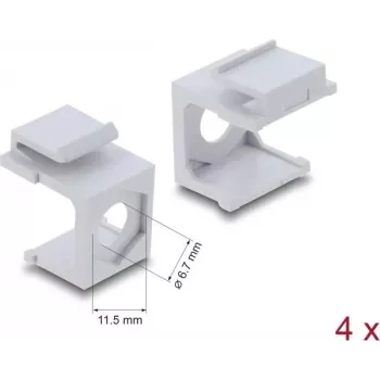 Κάλυμμα Keystone λευκό με είσοδο καλωδίου 7 mm, συσκευασία 4 τεμ. – DELock 87609