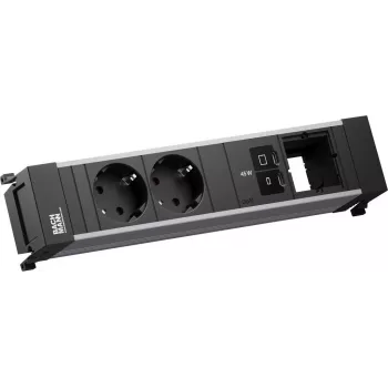 Πολύπριζο Power Frame Bachmann BM0024207 με 2x πρίζες CEE7/3, 1x USB-C PD 45W, 1x μονάδα σύνδεσης, καλώδιο 0,2 m