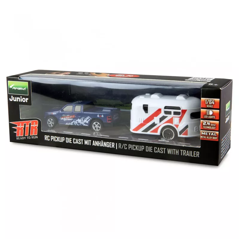 RC-Pickup Amewi 22680 1:64 RTR με ρυμουλκούμενο, μπλε
