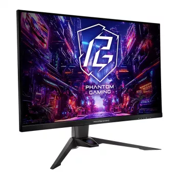 Οθόνη ASRock PG32QFT 32 inch QHD (2560×1440) IPS LED, 1 ms, 180 Hz, VESA, ρυθμιζόμενου ύψους, μαύρη
