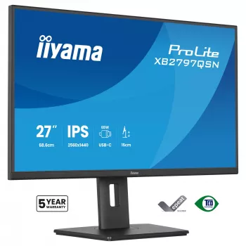 Οθόνη υπολογιστή IIYAMA ProLite XB2797QSN-B1 27 inch 2560x1440 Quad HD LCD IPS, ματ, USB 3.2 Hub, ηχεία, ρυθμιζόμενου ύψους, VESA