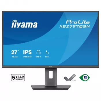 Οθόνη υπολογιστή IIYAMA ProLite XB2797QSN-B1 27 inch 2560x1440 Quad HD LCD IPS, ματ, USB 3.2 Hub, ηχεία, ρυθμιζόμενου ύψους, VESA