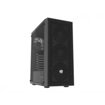 Fury Shobo SH8F Midi Tower Κουτί PC — μαύρο, με παράθυρο, χωρίς τροφοδοτικό, 2×USB 3.0, 1×USB 2.0, 2×Audio, με 4×120mm ανεμιστήρες