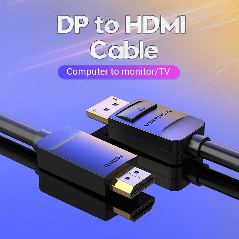 Καλώδιο DP σε HDMI 2M/SCHWARZ Hadbh Vention