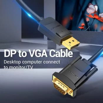 Καλώδιο DP σε VGA 2M/SCHWARZ Hblbh Vention