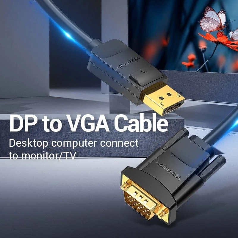 Καλώδιο DP σε VGA 2M/SCHWARZ Hblbh Vention