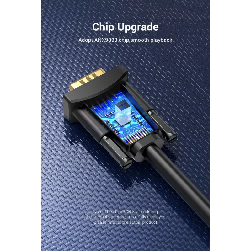 Καλώδιο DP σε VGA 2M/SCHWARZ Hblbh Vention