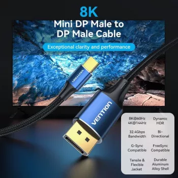 Καλώδιο Mini DP σε DP 2M/BLAU Hcflh Vention