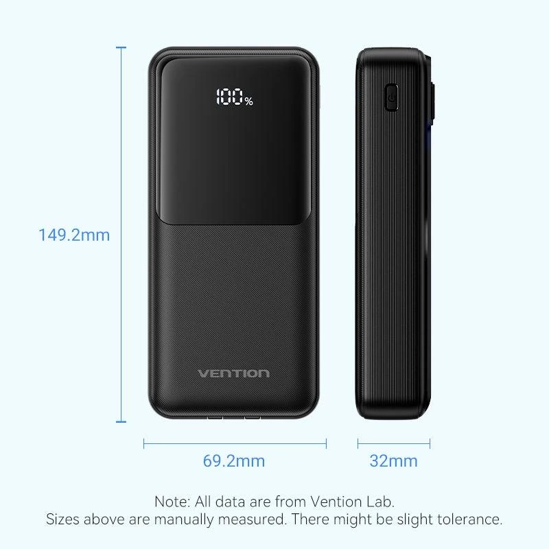 Power Bank USB 20000MAH 22.5W/BLACK FHPB0 Vention