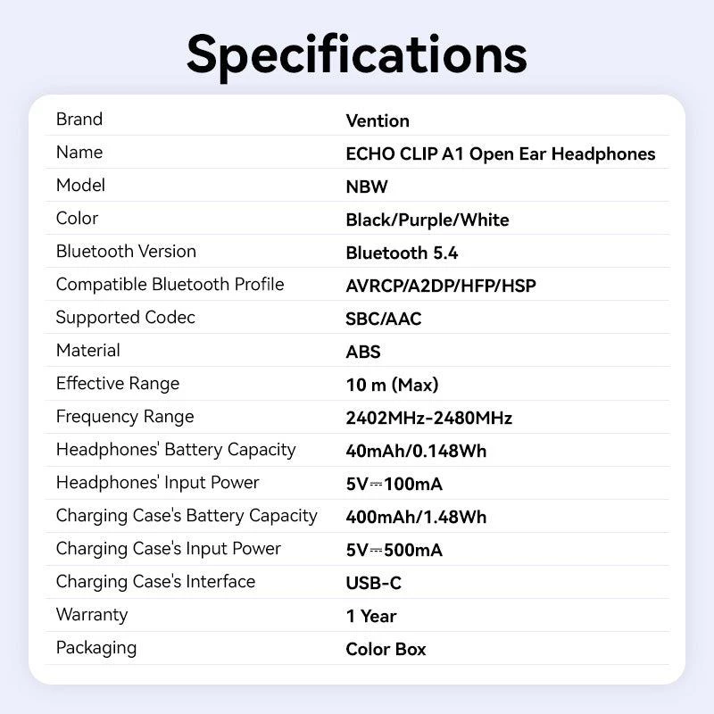Headset Wrl Echo Clip A11/μαύρο NBWB0-PH Vention