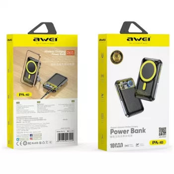 Powerbank Awei PA-10 10000mAh επαγωγικό MagSafe μαύρο